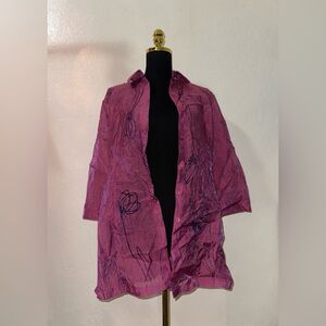 Vintage Women's Pink Button Down Shirt